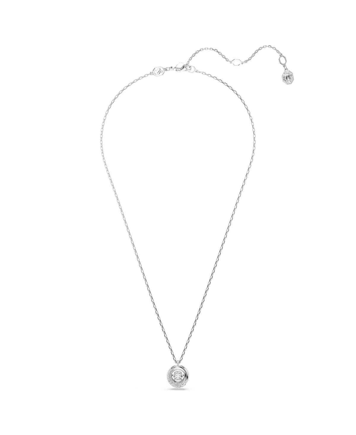 Swarovski Dextera Rhodium Plated Pendant Necklace In Metallic
