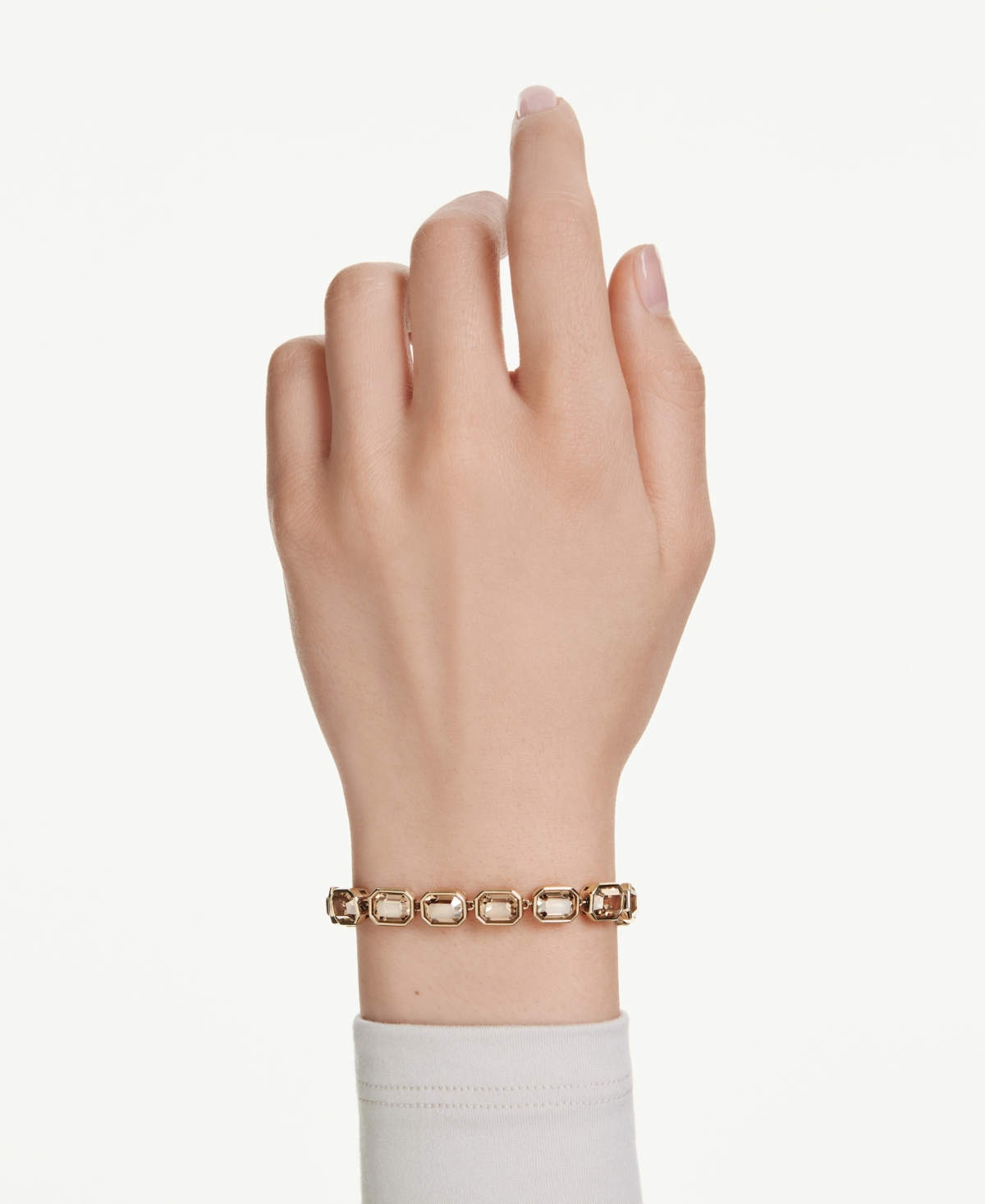Swarovski Swaroski Millenia Gold-tone Plated Tennis Bracelet In Gold