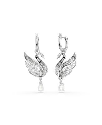 Swan Vienna Rhodium Plated Earrings