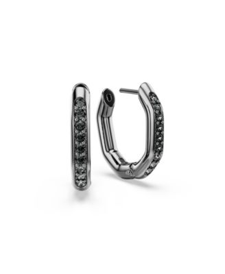 Dextera  Rhodium Plated Hoop Earrings