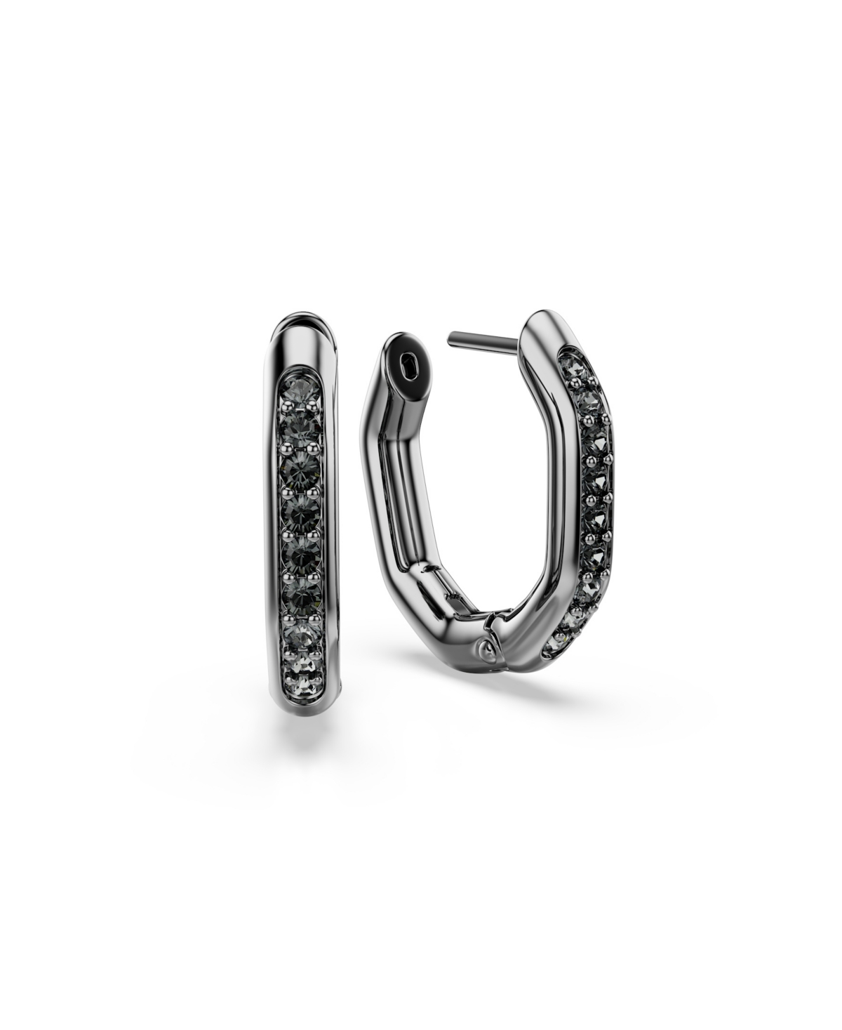 Swarovski Dextera Rhodium Plated Hoop Earrings In Metallic