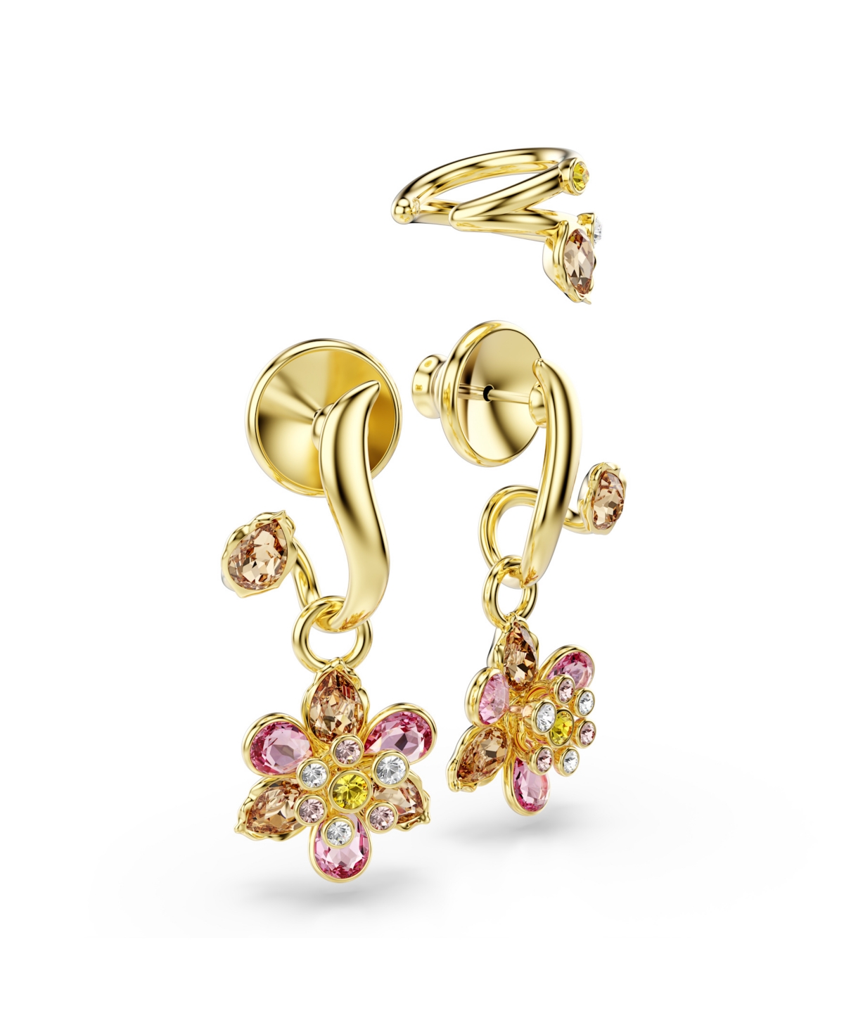 Swarovski Idyllia Gold-tone Plated Set Of Three Earrings In Gold