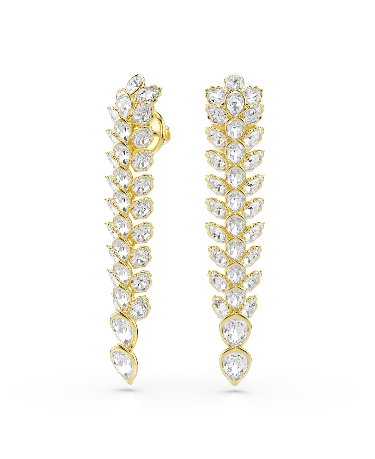 Swarovski Idyllia Long Crystal Drop Earrings In Gold