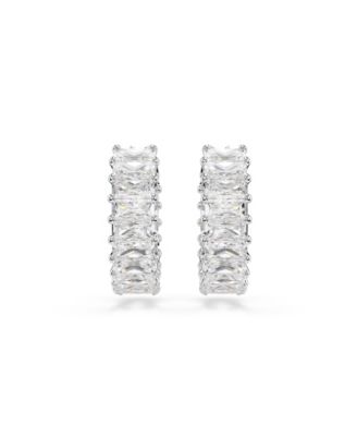 Matrix Rhodium Plated Hoop Earrings