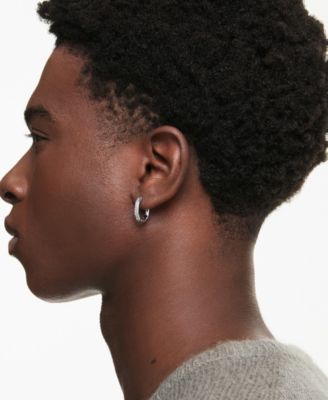 Dextera  Rhodium Plated Hoop Earrings