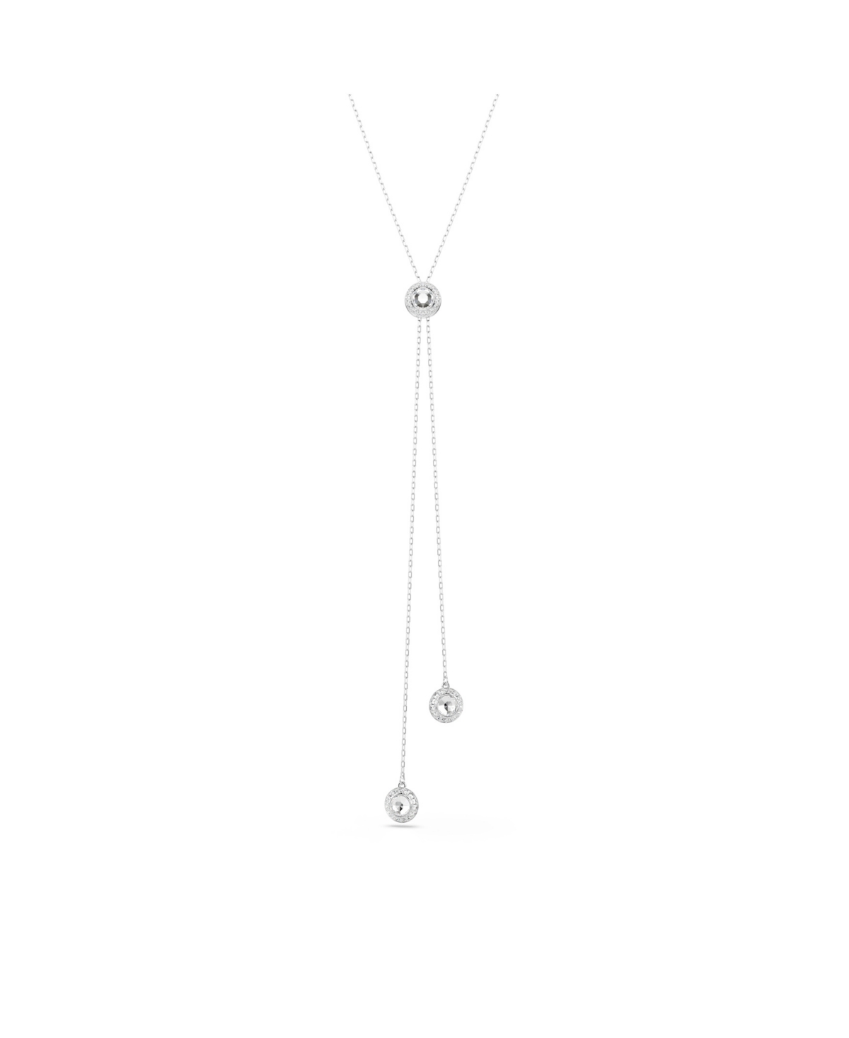 Swarovski Una Angelic Rhodium Plated Y Pendant Necklace In Silver