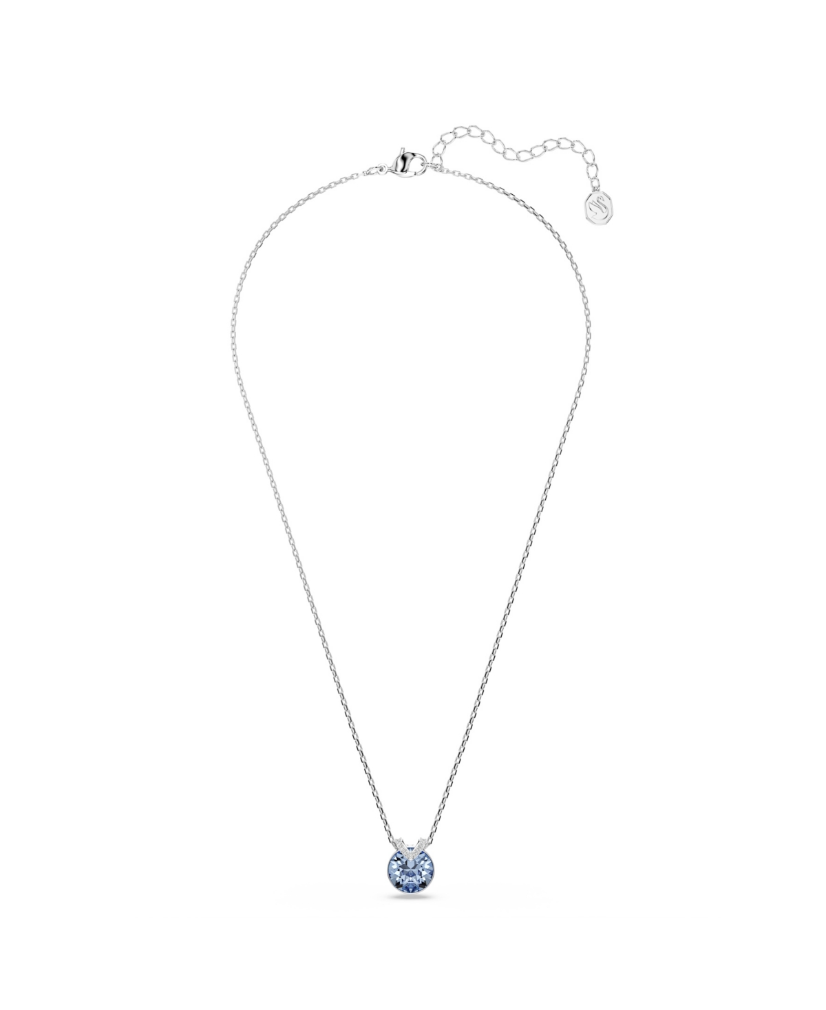 Swarovski Bella Gold-tone Plated V Pendant Necklace In Blue
