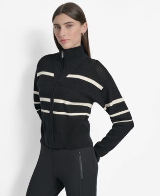 Women's Open Stitch Full Zip Stripe Jacket