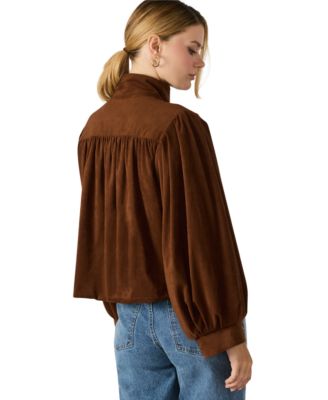 Women's&nbsp;Faux Suede Deirdra High Collar Jacket