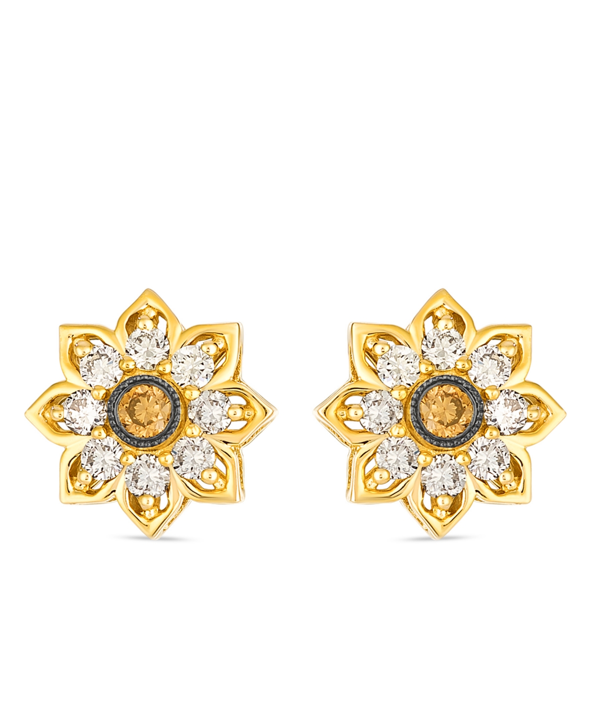 Le Vian Nude And Chocolate Diamond Stud Earrings (0.48 Ct. T.w.) In 14k Honey Gold In Gold