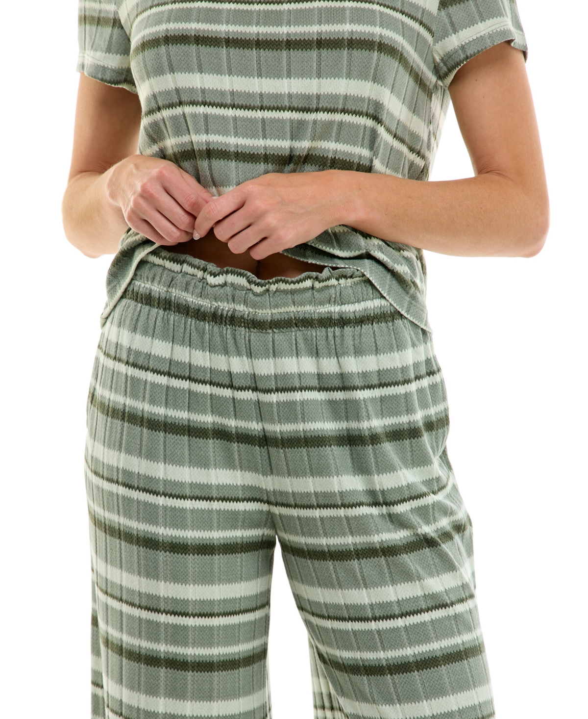 Roudelain Women's 2-piece Striped Sleepwear Set In Green