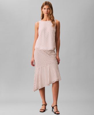 Women's Printed Chiffon Midi Skirt