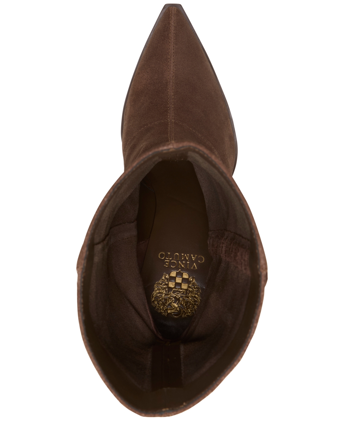 Vince Camuto Lorrys Whipstitch Block Heel Boot In Brown