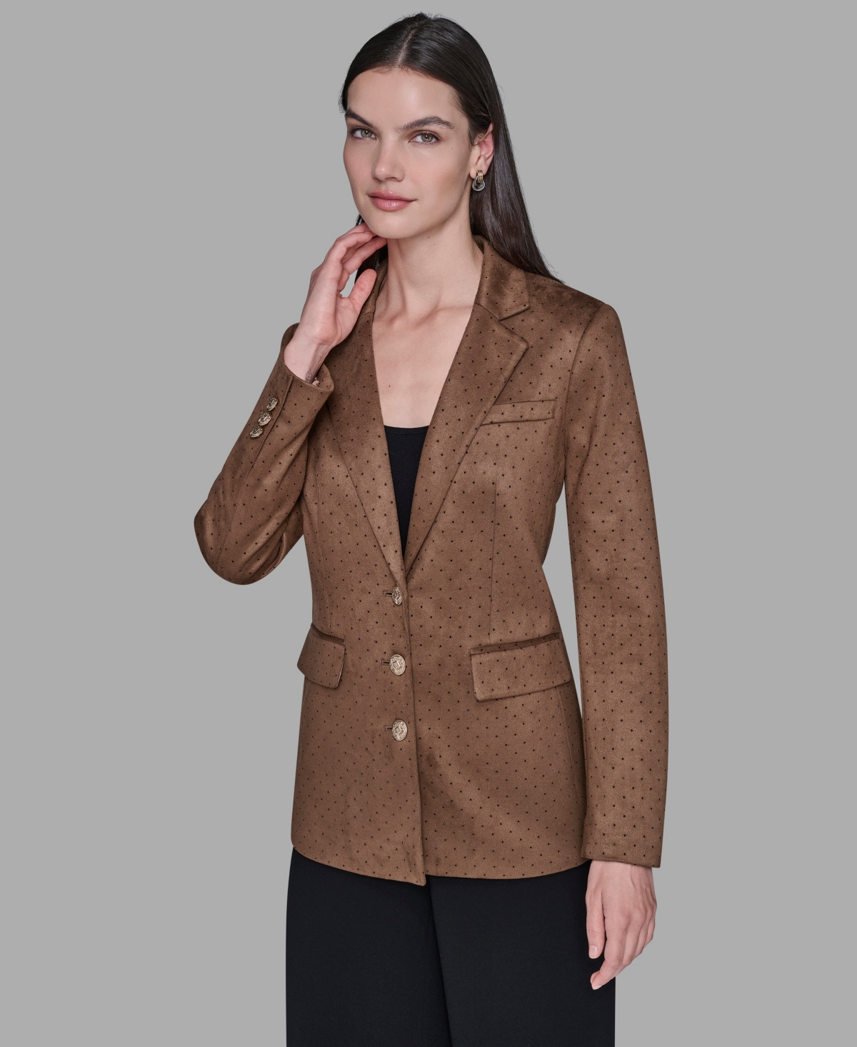 Karl Lagerfeld Women's Long Sleeves Blazer In Brown