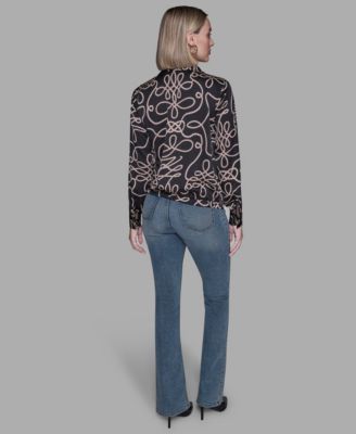 Women's Printed Crossover Blouse