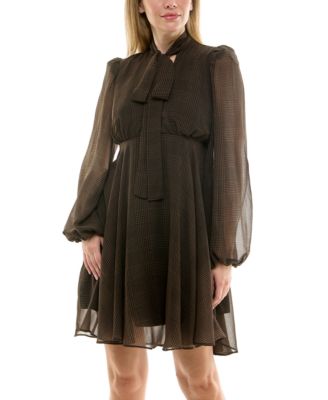 Women's Empire Waist Mini with Tie Dress