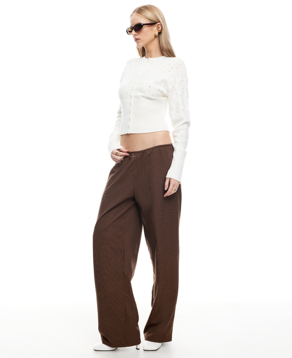 Lioness Women's Shimmer Shift Sweater In White