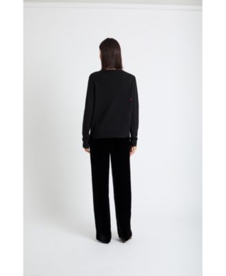 Women's Wool-Cashmere Candy Cane Sweater