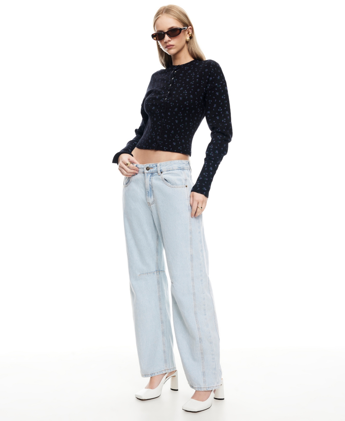 Lioness Women's Shimmer Shift Sweater In Blue