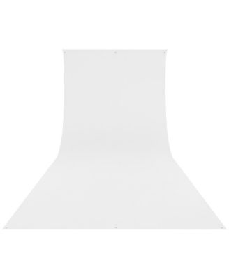 9x20 Feet Wrinkle Resistant Cotton Background, High-Key White - Bundle With Flashpoint 13' Background Support System