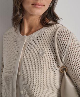 Women's Baby Chenille Open-Stitch Long-Sleeve Cardigan