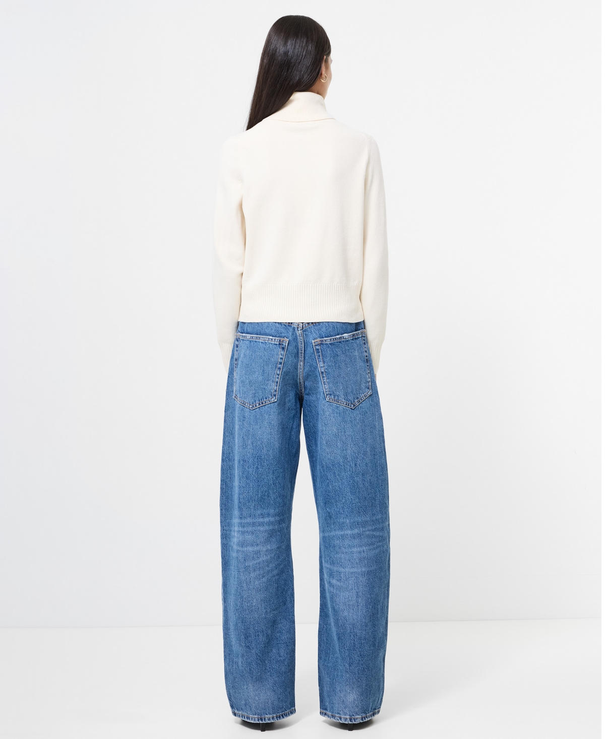 French Connection Long Sleeve Sweater Top In White