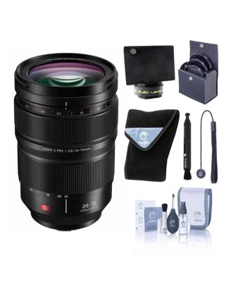 LUMIX S PRO 24-70mm f/2.8 Lens, Bundle with 82mm Filter Kit, Lens Wrap, Lens Shade and Cleaning Kit