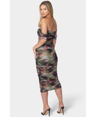 Women's Ruched Midi Dress