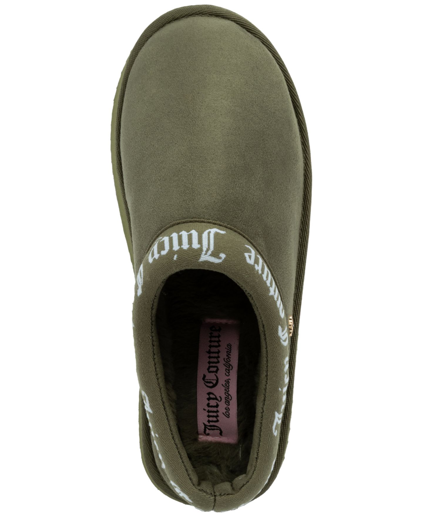 Женские тапочки Juicy Couture Oney Closed Toe Slippers, цвет: Оливковый — фото 4