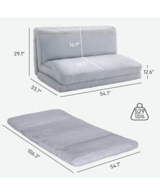 Bean Bag Floor Sofa Bed, Plush Folding Floor Mattress,