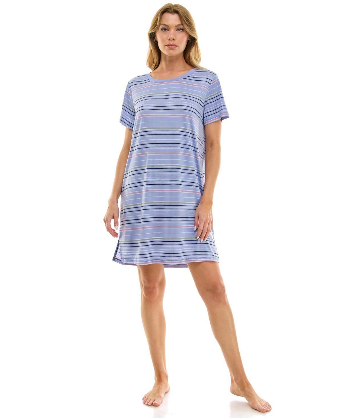 Roudelain Women's Short Sleeve Printed Sleepshirt In Blue
