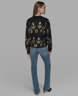 Women's Foil Floral Print Sweater
