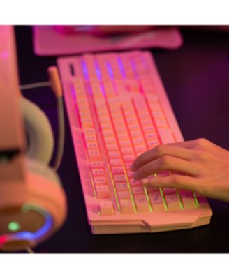 Mistic Gaming Combo Keyboard, Mouse, Headphones, RGB Backlit, Ergonomic Design, Pink, USB Connection, Complete Gaming Set
