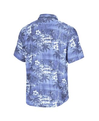 Men's Blue Detroit Lions Coconut Point Isla Palmetta Camp Button-Up Shirt