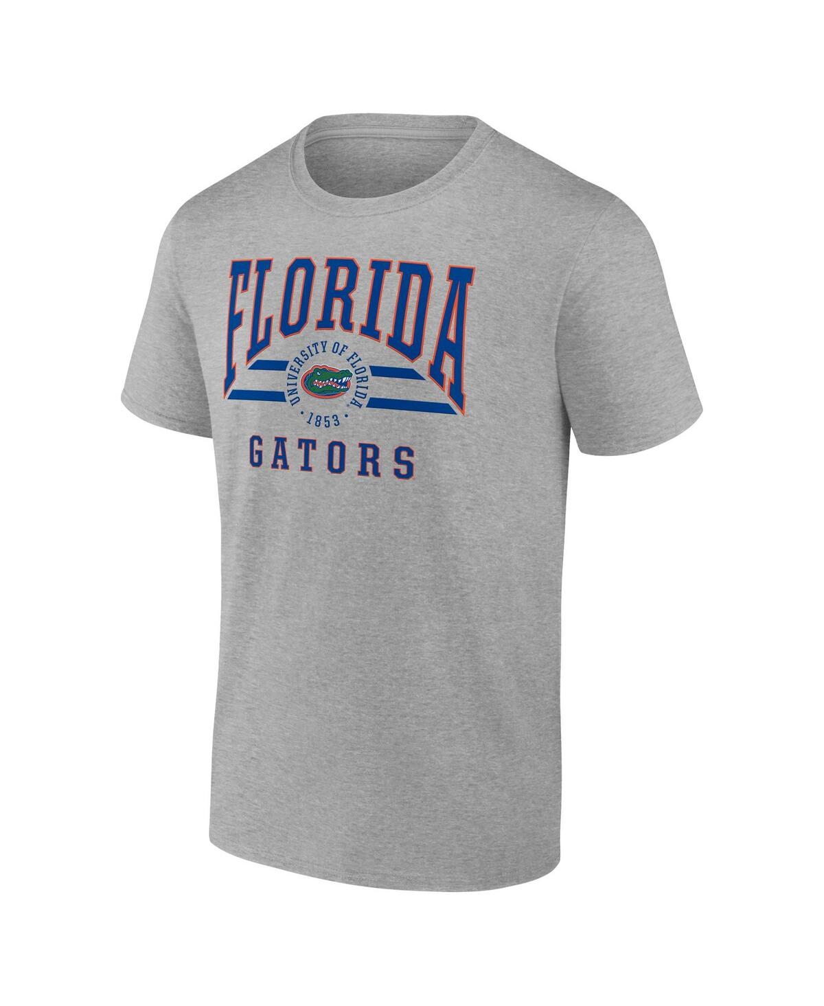Fanatics Men's Gray Florida Gators Double Stripe Fame T-Shirt