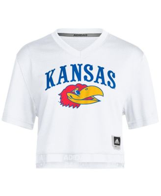 Women's White Kansas Jayhawks White Out Cropped T-Shirt
