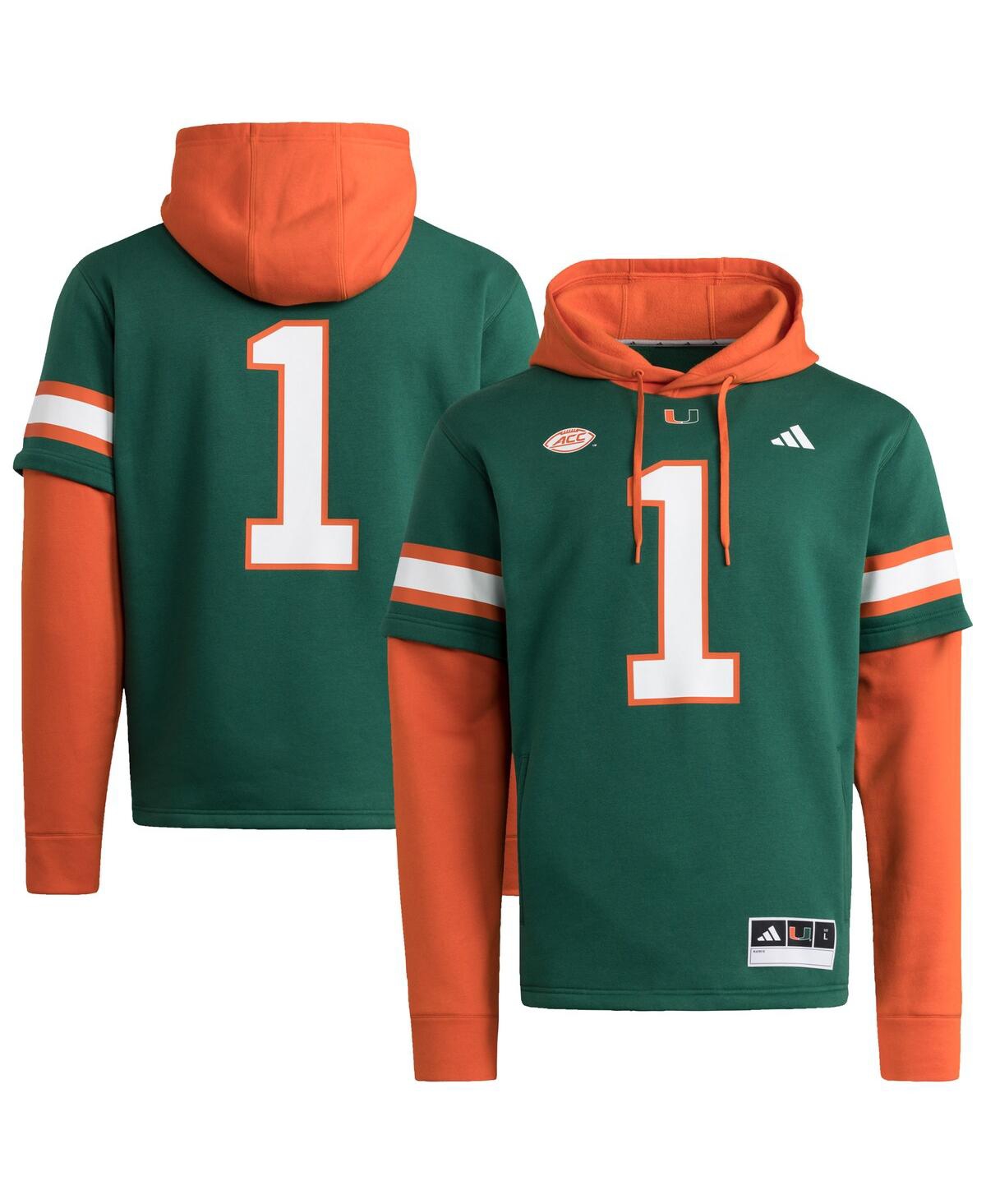 Adidas Men's Green Miami Hurricanes Jersey Pullover Hoodie