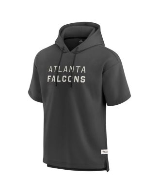 Men's Charcoal Atlanta Falcons Elements Future Ground Lettering Short Sleeve Pullover Hoodie