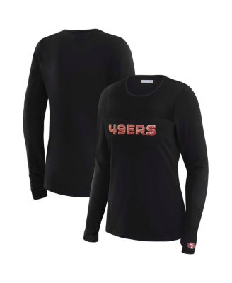WEAR by Erin Andrews - Women's x Gracie Hunt Black San Francisco 49ers Mesh Panel Long Sleeve T-Shirt