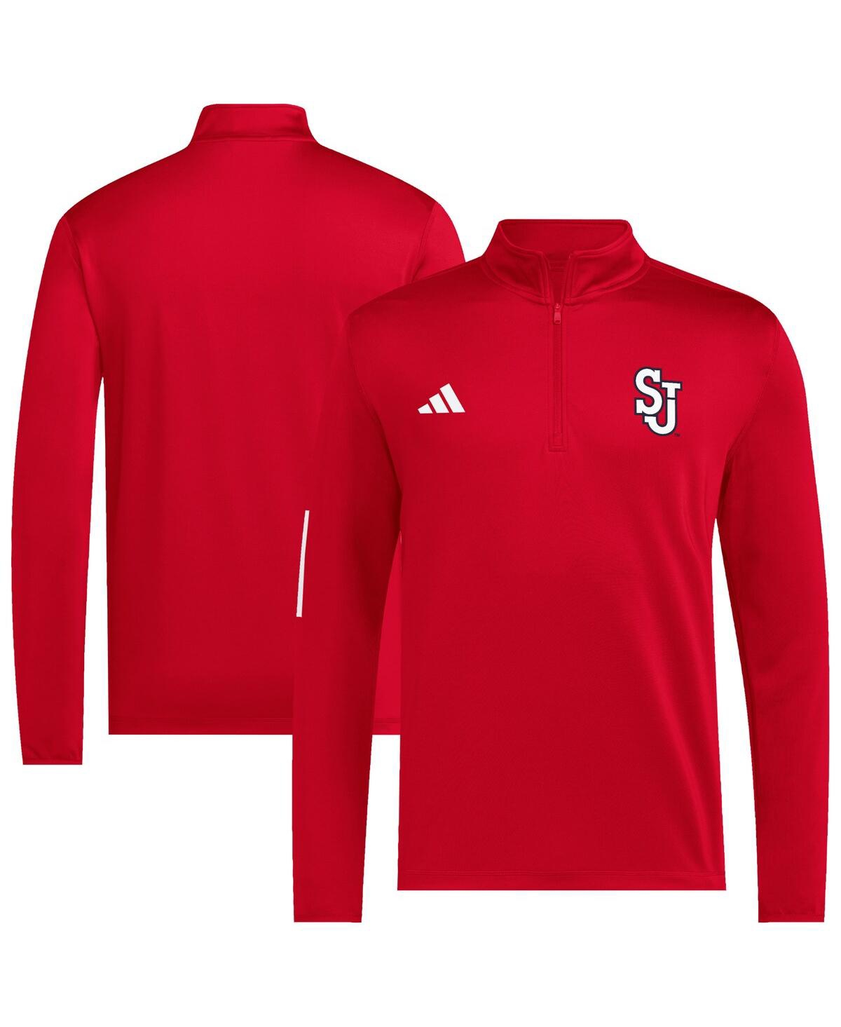 Adidas Men's Red St. John's Storm Half-Zip Pullover Golf Jacket