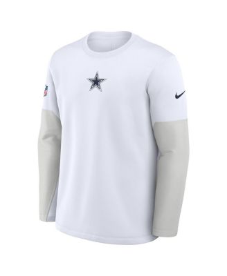 Men's White Dallas Cowboys Sideline Scripted to Win Performance Long Sleeve T-Shirt