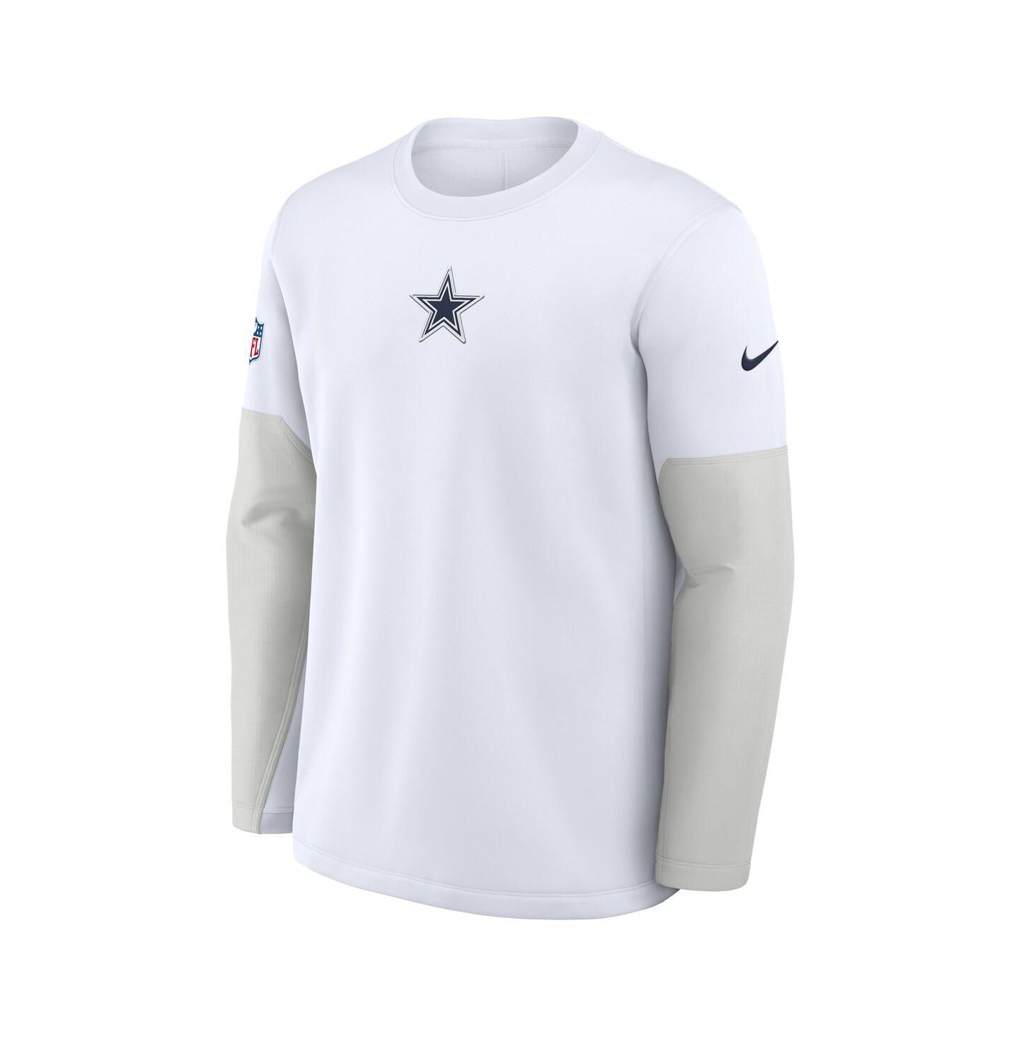 Мужская футболка Nike White Dallas Cowboys Sideline Scripted to Win Performance Long Sleeve — фото 2