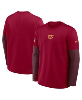Men's Burgundy Washington Commanders Sideline Scripted to Win Performance Long Sleeve T-Shirt