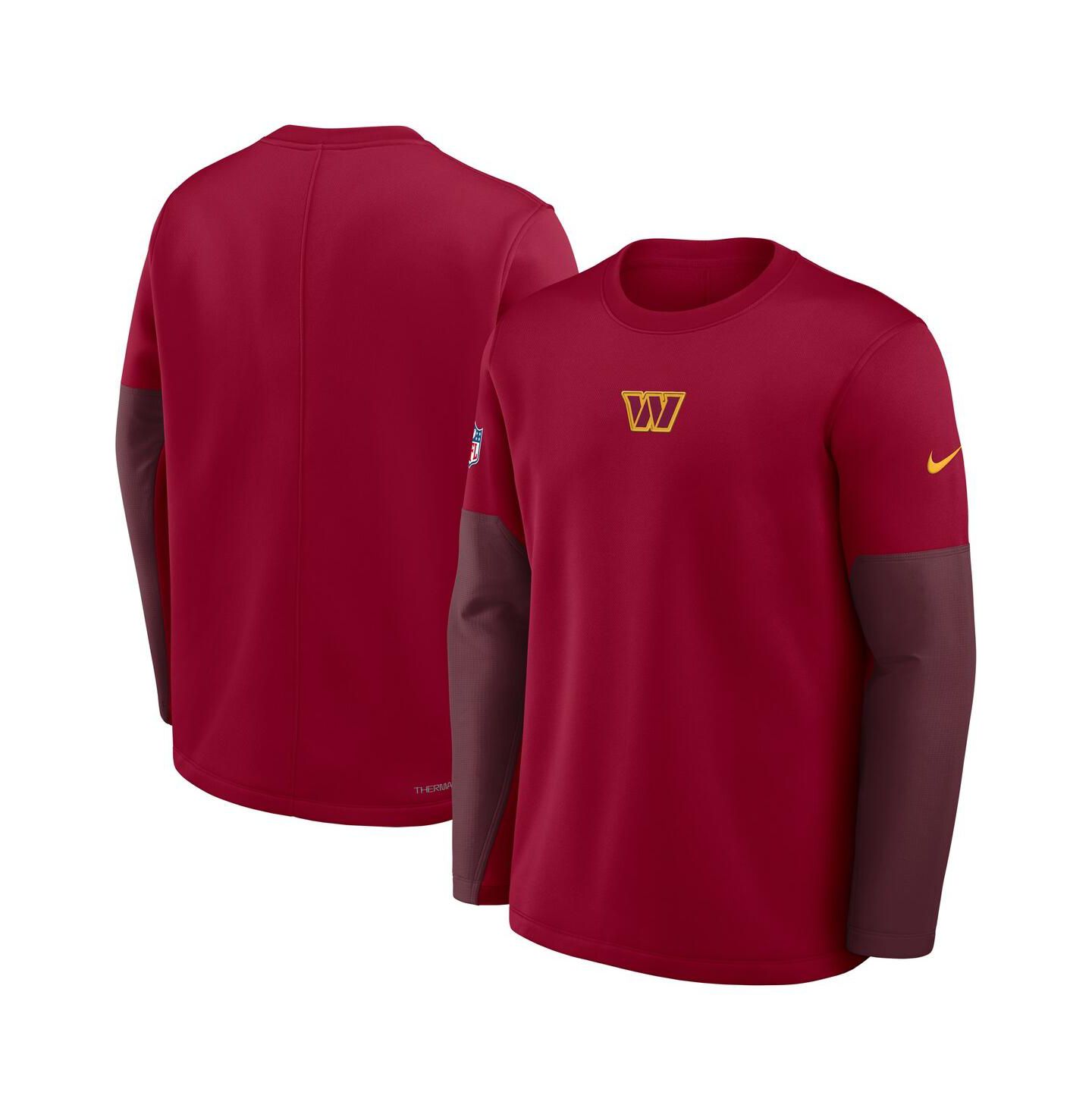 Мужская футболка Nike Burgundy Washington Commanders Sideline Scripted to Win Performance Long Sleeve — фото 4
