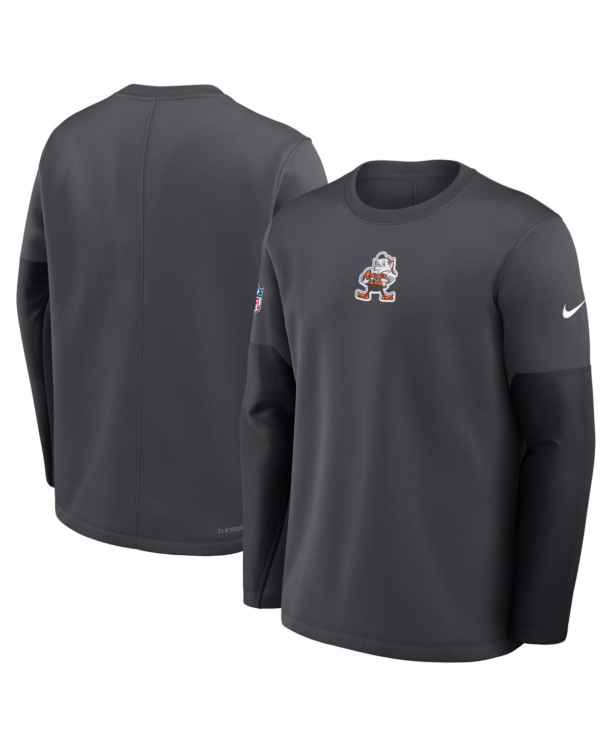 Nike Men's Anthracite Cleveland Browns Sideline Scripted to Win Performance Long Sleeve T-Shirt