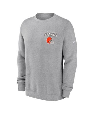 Men's Heather Gray Cleveland Browns Primetime Club Fleece Pullover Sweatshirt