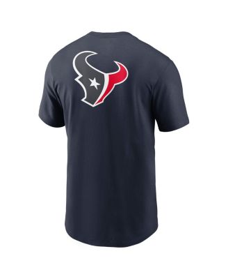 Men's Navy Houston Texans Rewind Front and Back Hit Essential T-Shirt