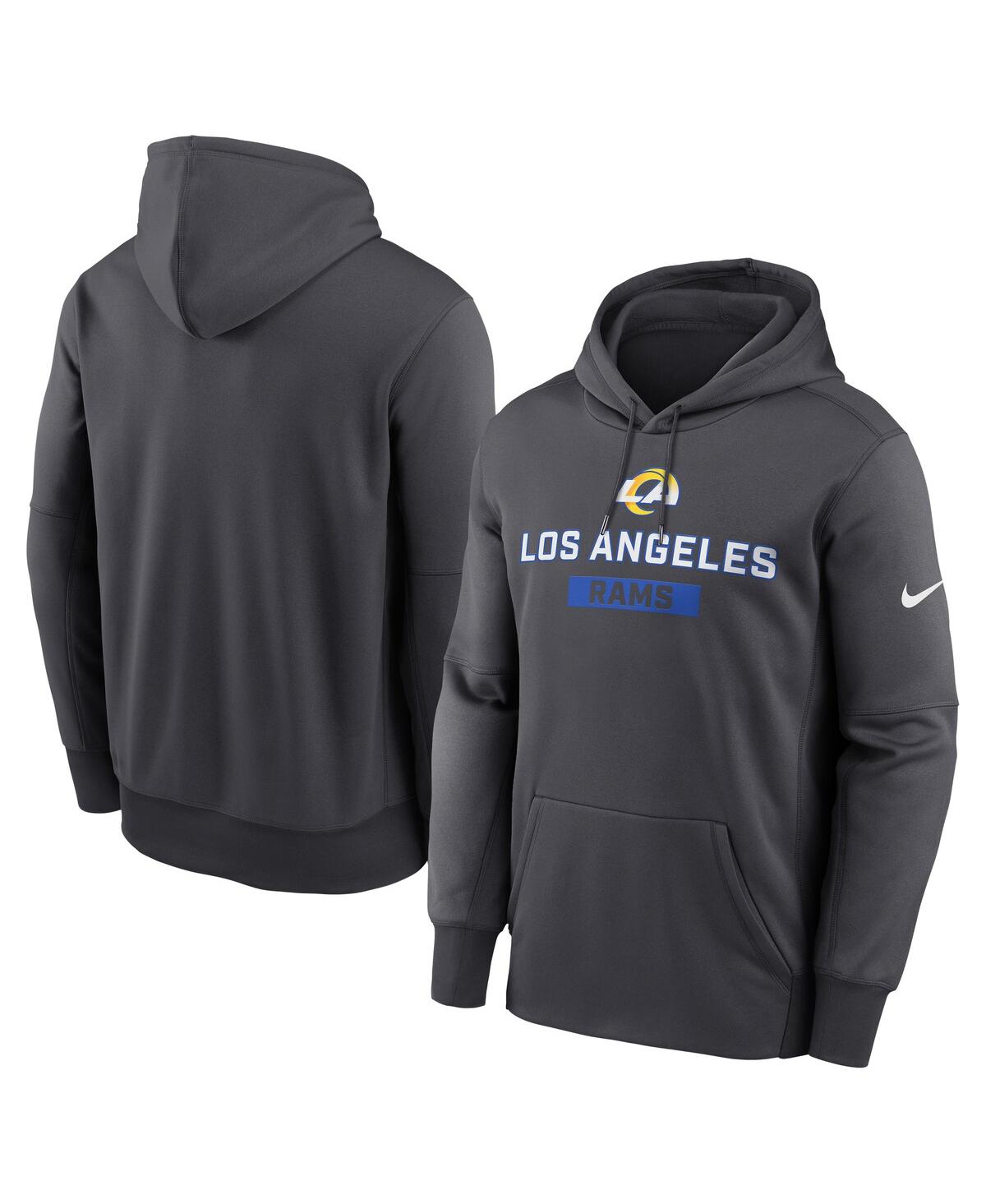 Nike Men's Anthracite Los Angeles Rams Toss Sweep Performance Pullover Hoodie