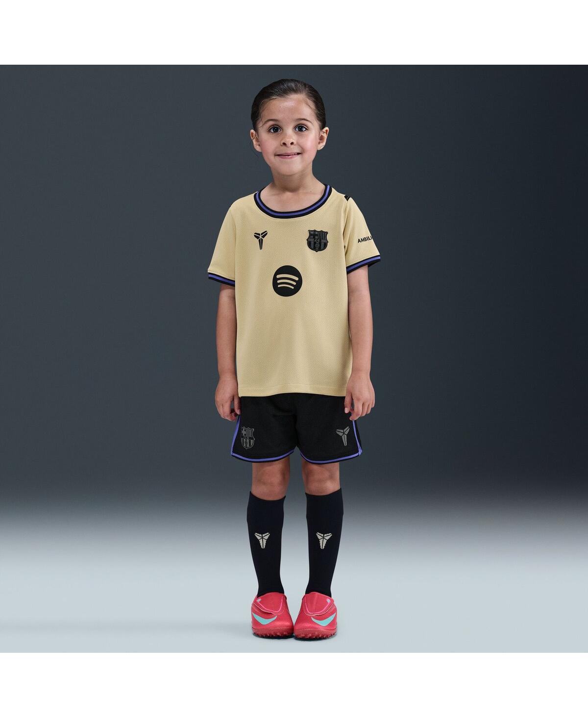 Nike Big Boys And Girls Gold Barcelona 2025/26 Stadium Kit Set In Multi