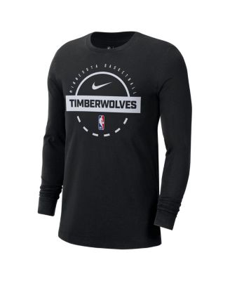 Men's Black Minnesota Timberwolves Authentic Long Sleeve Practice T-Shirt